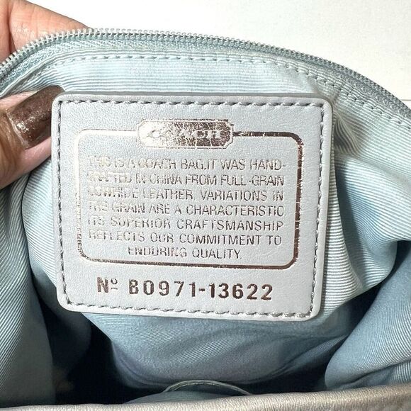 Coach B0971-13622 Gray Pebble Leather Silver Hardware Hobo Shoulder Monogram Bag - Picture 10 of 15